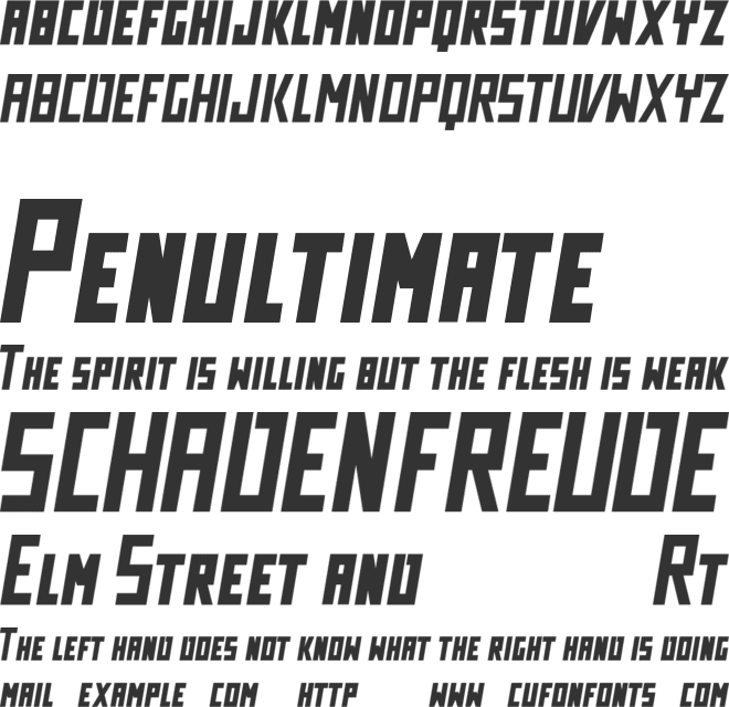 Tekno font preview