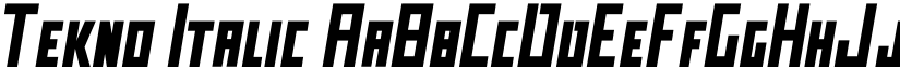 Tekno Italic font