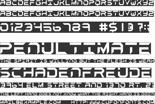 black and white font preview