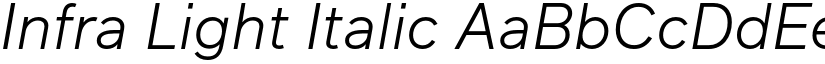 Infra Light Italic font