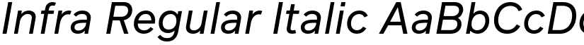 Infra Regular Italic font