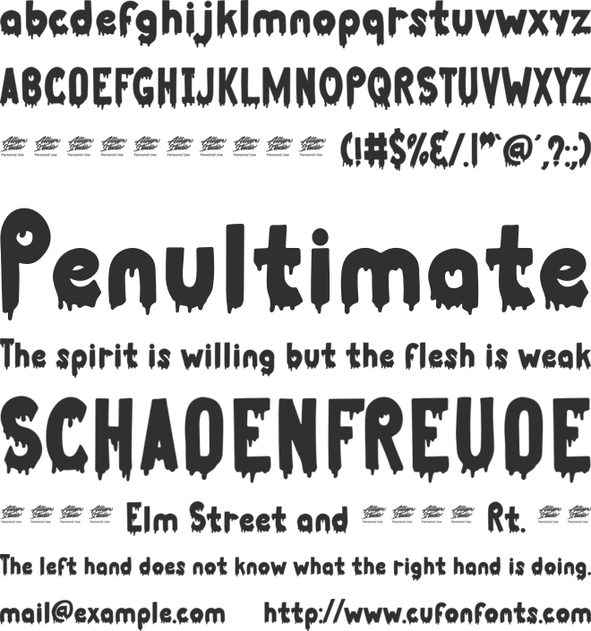 Smelly Blood - Personal Use font preview
