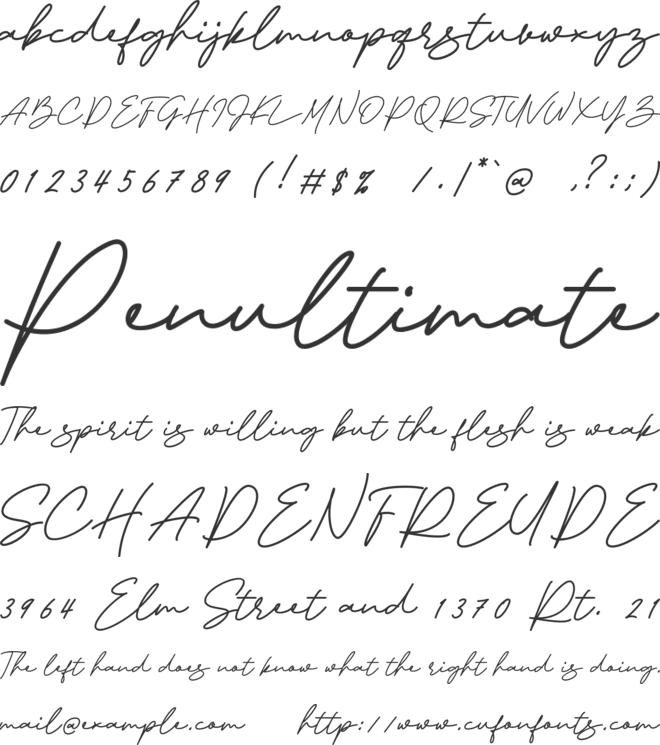 Visual Hollow Script font preview