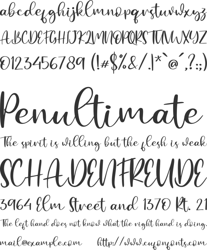 Withyou - Personal Use font preview