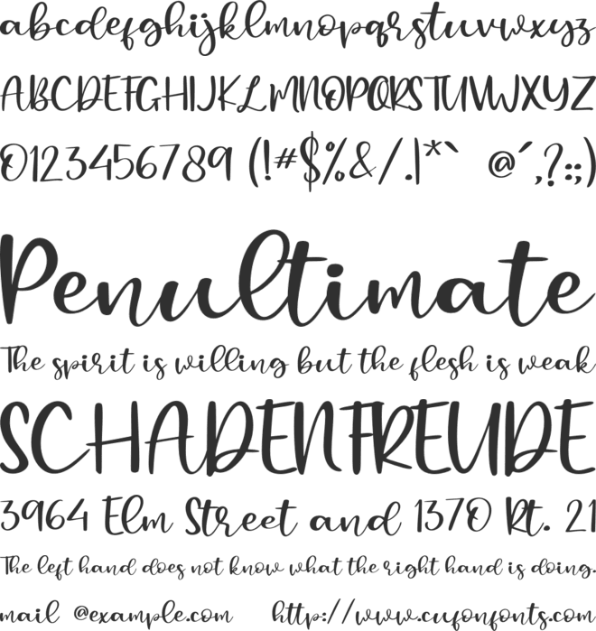 Mangosteen - Personal Use font preview