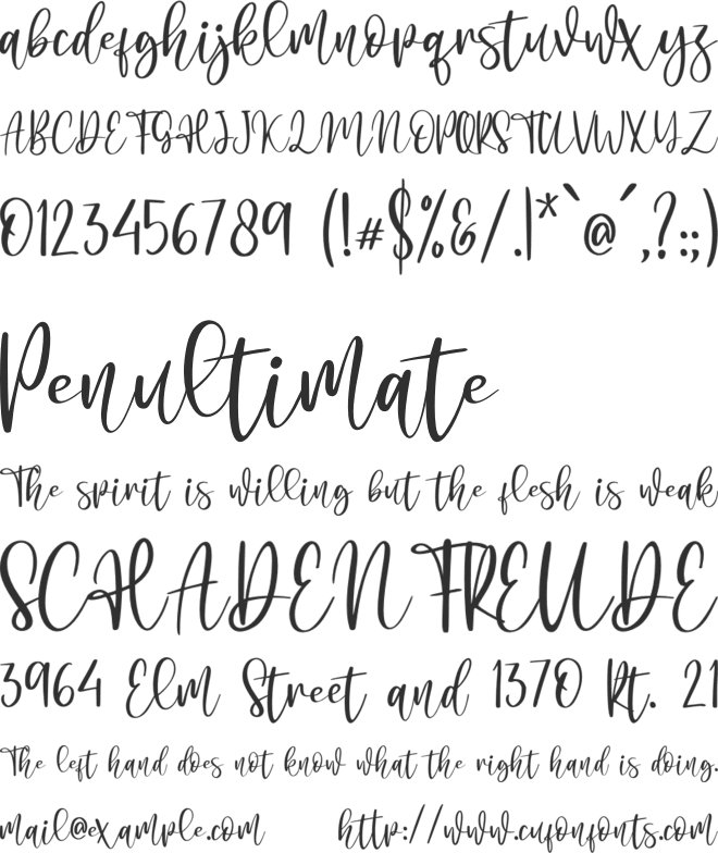 Jasmine Sheffield - Personal Us font preview
