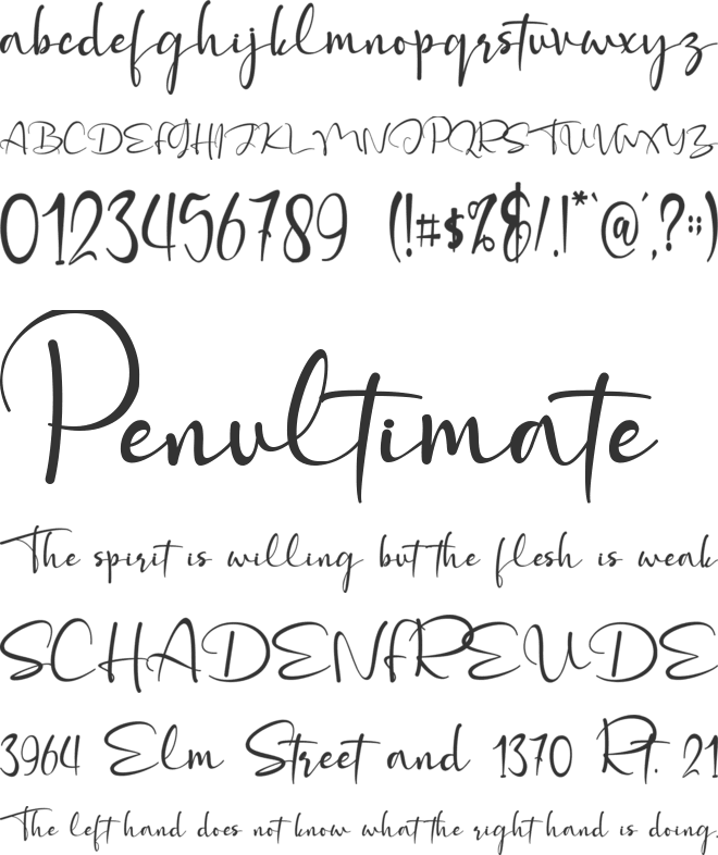 Hadriel font preview