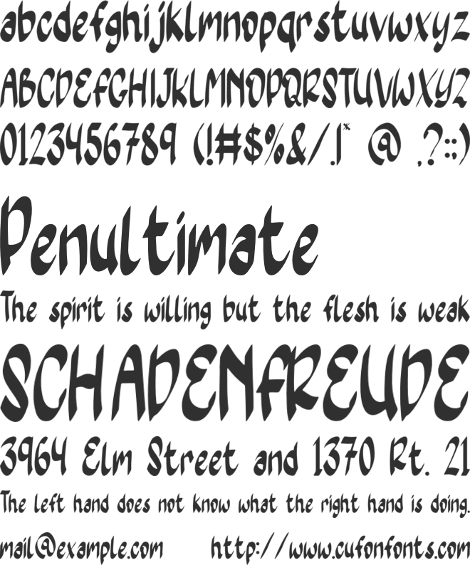 Yellow Moon font preview