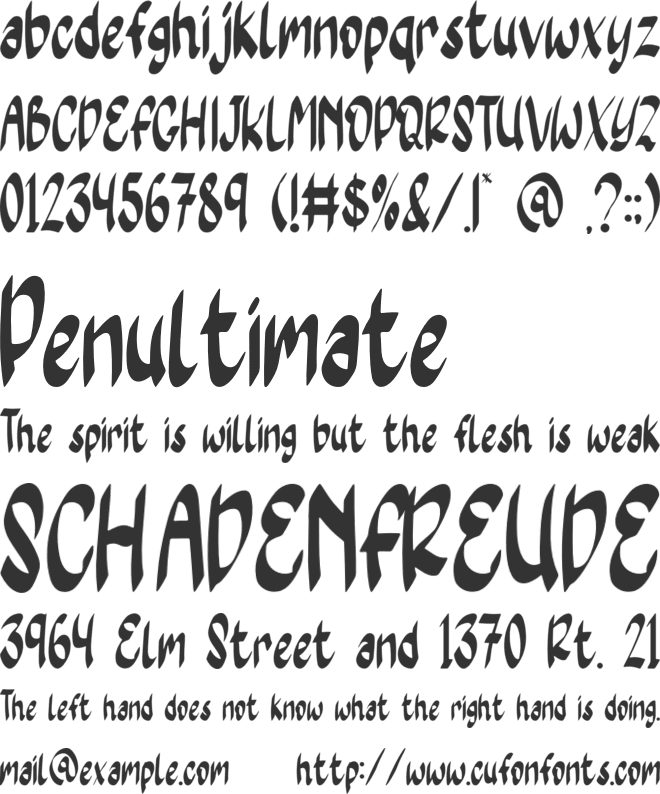 Yellow Moon font preview