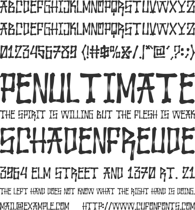 Wolfraid font preview