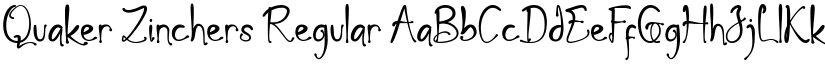 Quaker Zinchers Regular font