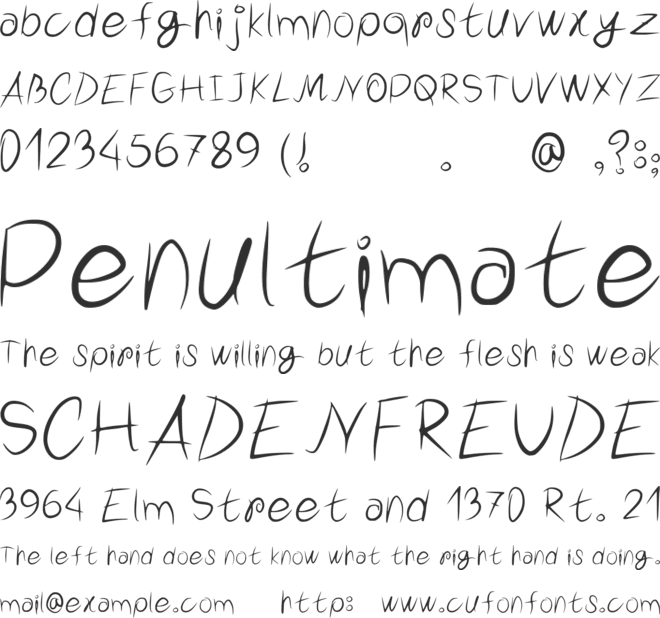 Hair Thinned font preview