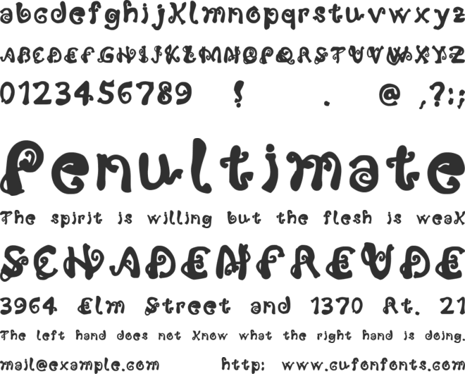 Trunk Shaped font preview