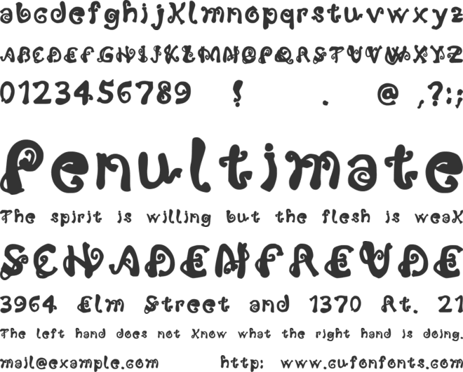 Trunk Shaped font preview