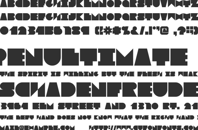 Blokked font preview
