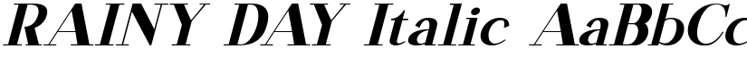 RAINY DAY Italic font