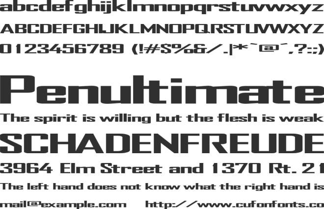 TR Heavy font preview