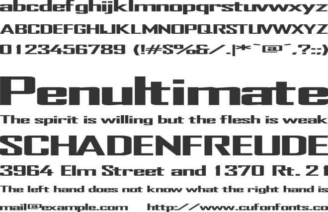 TR Heavy font preview