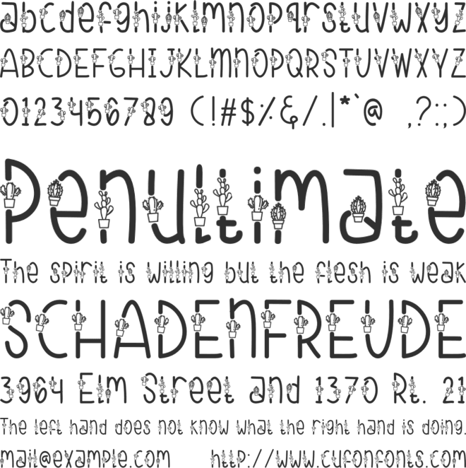 Cactuses font preview