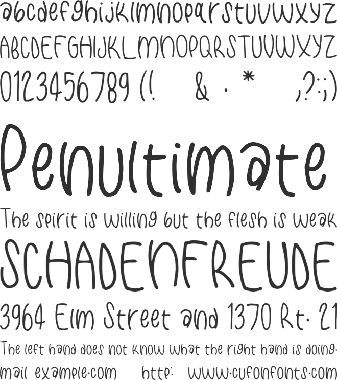 Handwritten Benjamin font preview