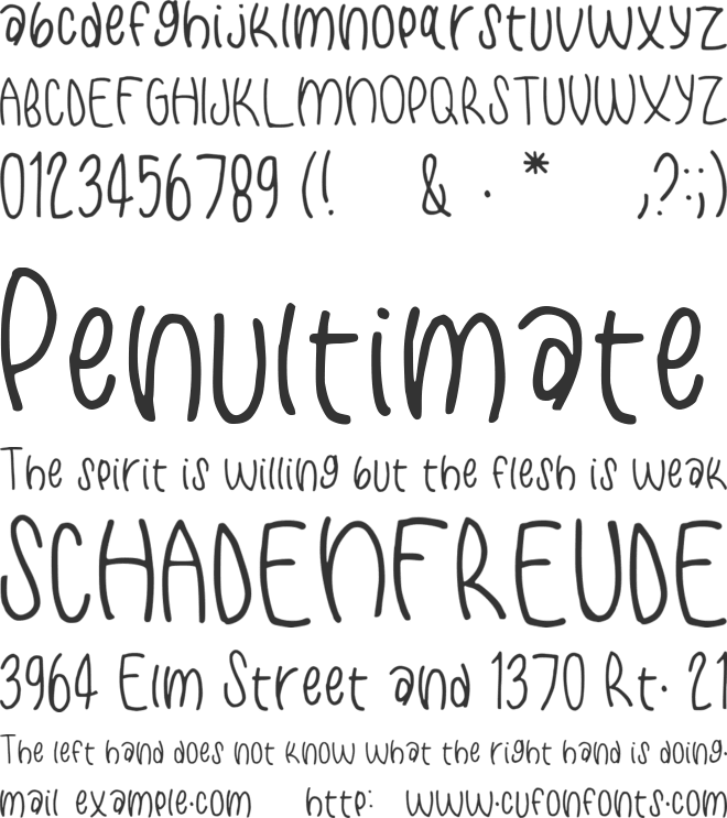 Handwritten Benjamin font preview