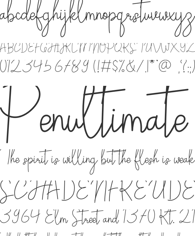High Handmade font preview