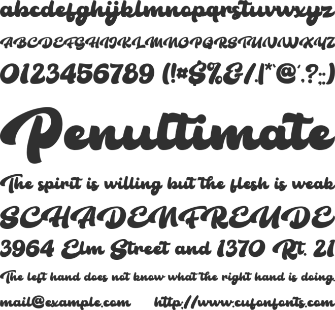 The Bambank Script font preview