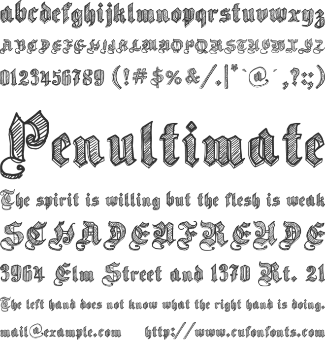 Sketch Gothic School font preview