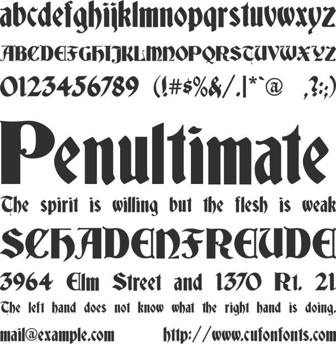 Deutsch Gothic font preview