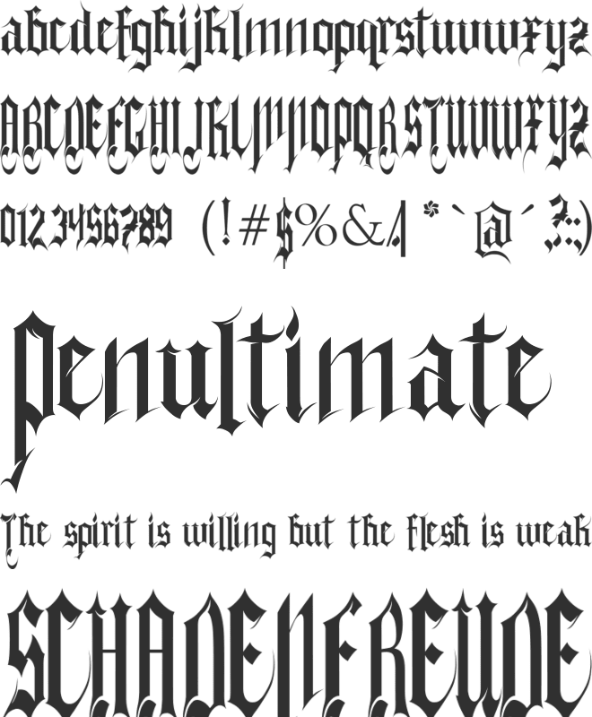Gothferatu font preview