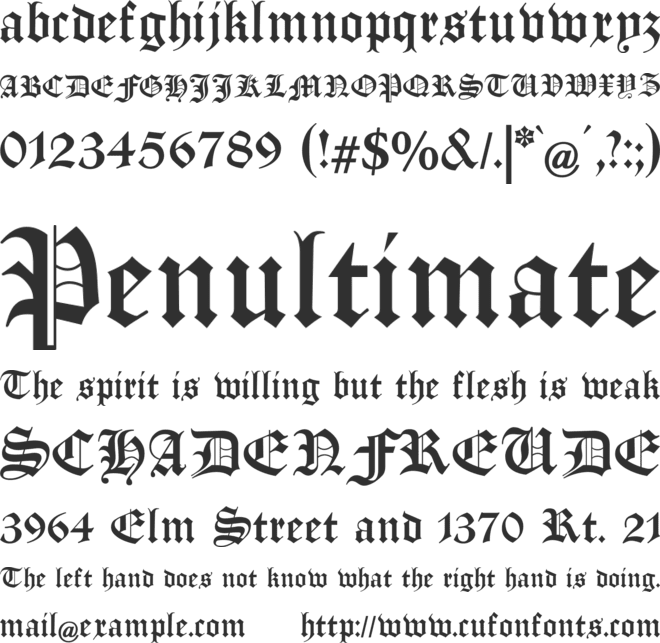Manuskript Gothisch font preview