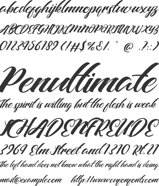 Barcely font preview