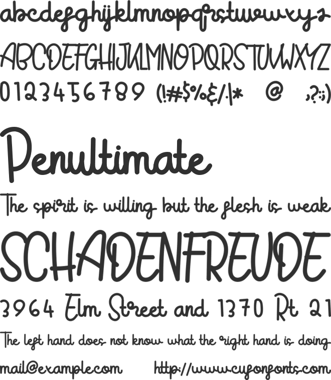 Sugarly font preview