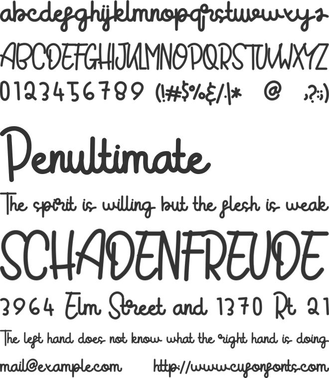 Sugarly font preview