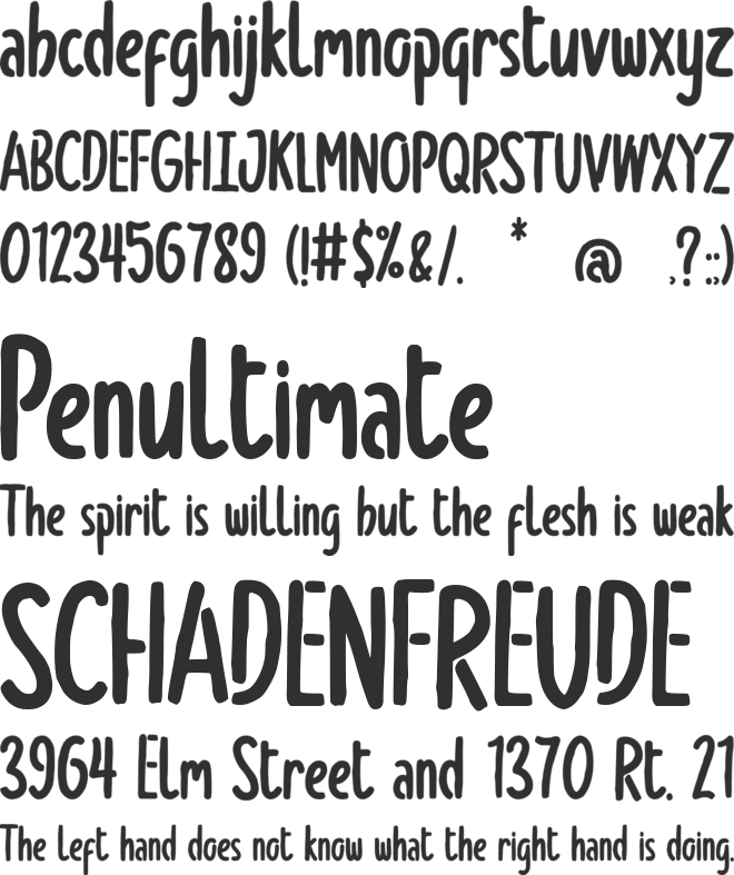 Butterskull font preview