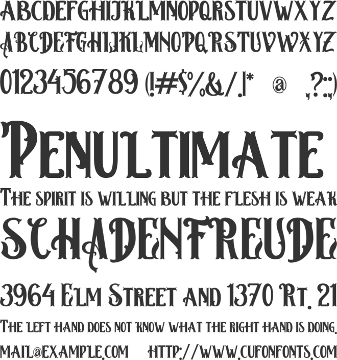 Hamburg font preview