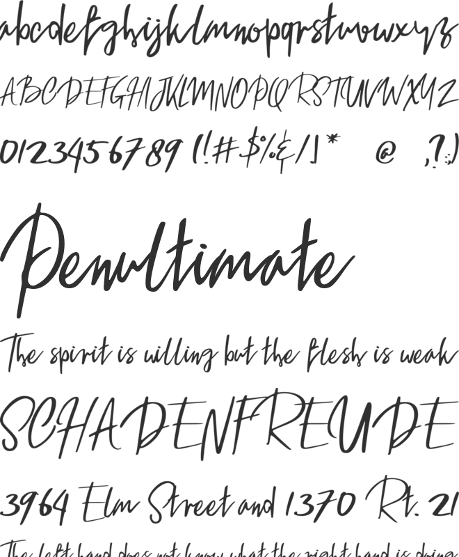 Ygritte font preview
