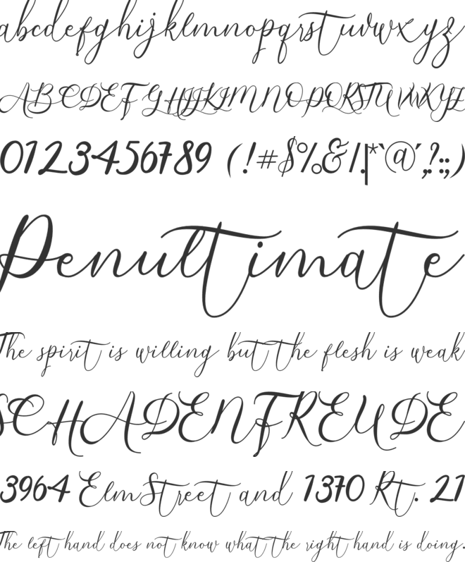 Bintari font preview