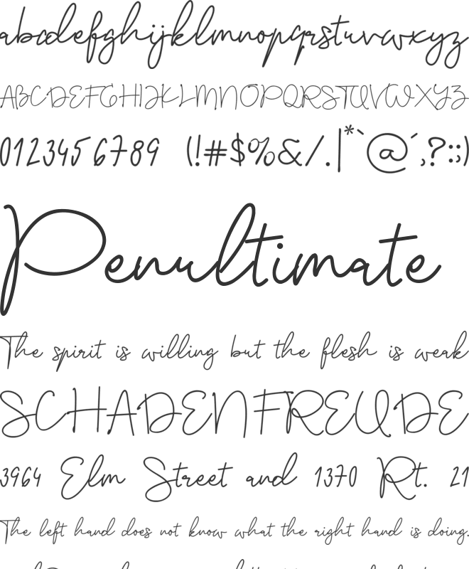 Cashews font preview