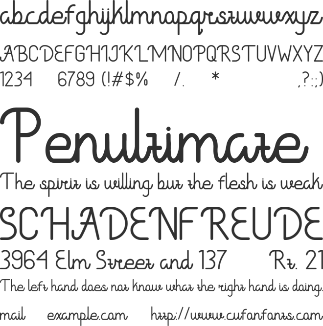 Cadancy IW font preview