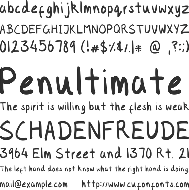 Kidult font preview