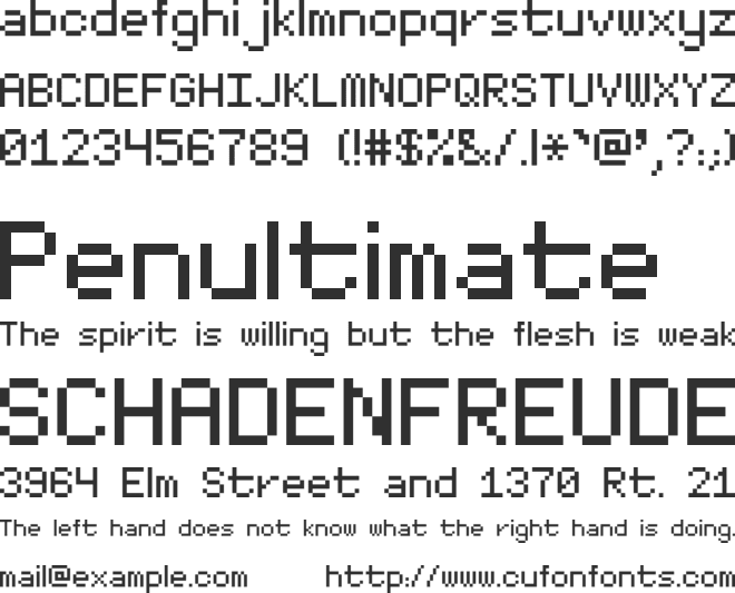 MinimalFont5x7 font preview