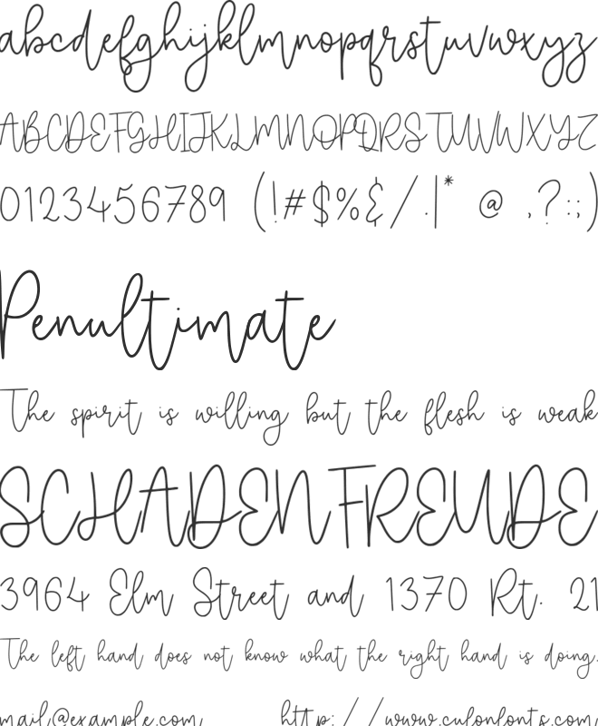 Selimut Hati font preview