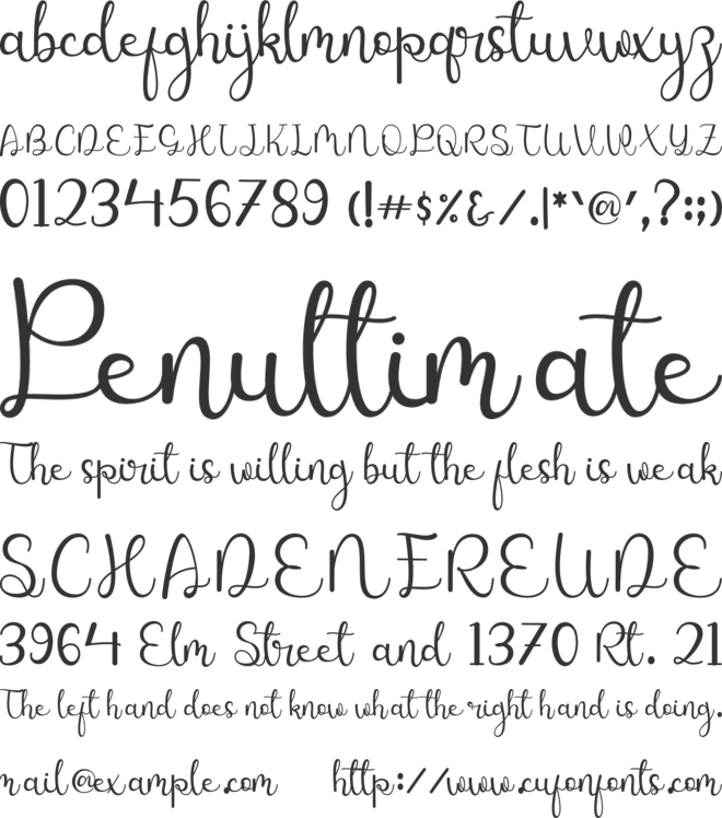 Sweet Leaves font preview