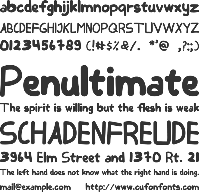 normal kids font preview