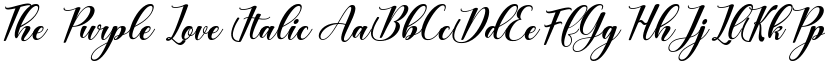 The Purple Love Italic font