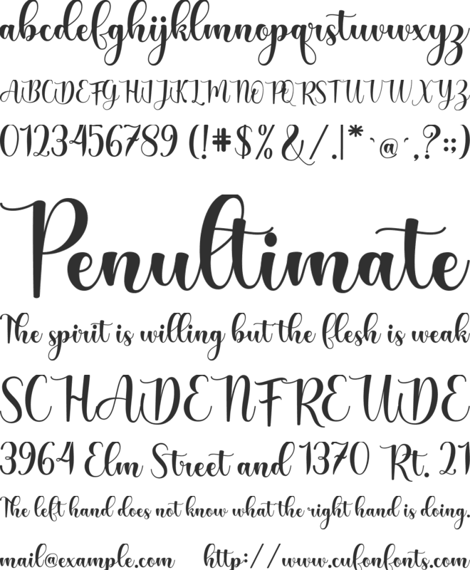 The Purple Love font preview