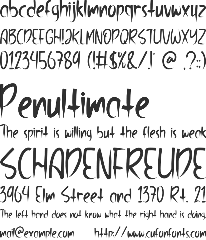 Lucky One font preview