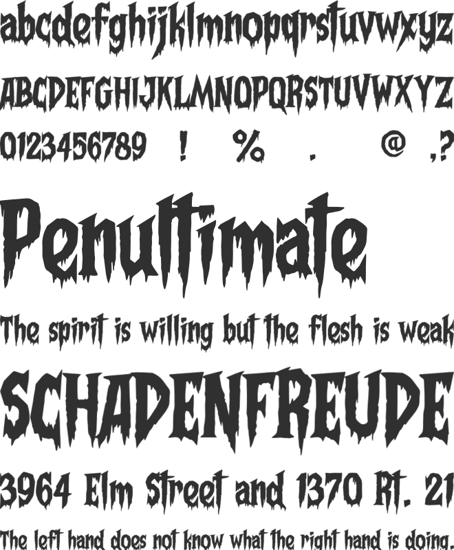 Frightmare font preview