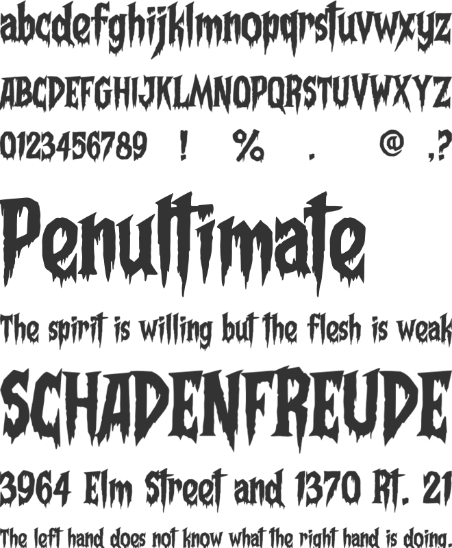 Frightmare font preview
